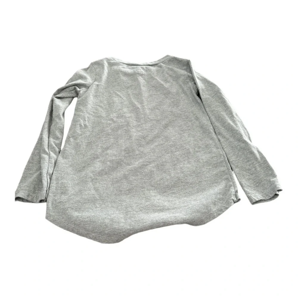 Nike Gray Little Girls Long Sleeve Logo Tee Size Small 4-5 Years Active Wear